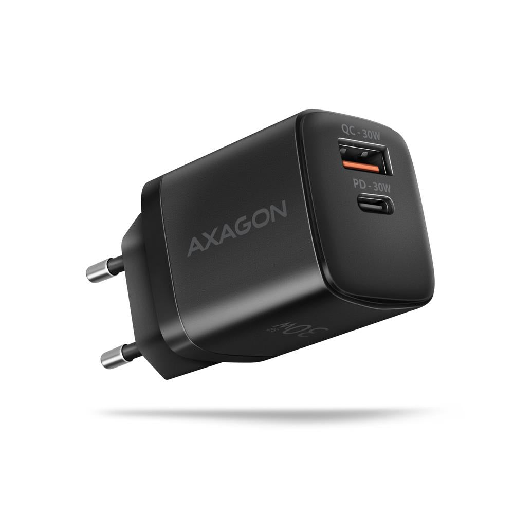 MOBILE CHARGER WALL USB 30W/2PORT BLACK ACU-PQ30 AXAGON