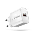 MOBILE CHARGER WALL USB 18W/1PORT WHITE ACU-QC18W AXAGON